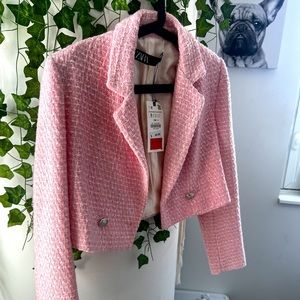 💕Brand New Barbie Zara Cropped Pink Blazer. 💕
